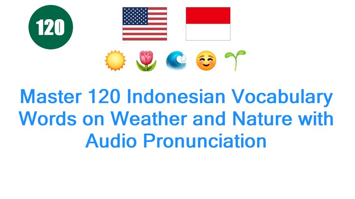 Master 120 Indonesian Vocabulary Words on Weather and Nature with Audio Pronunciation